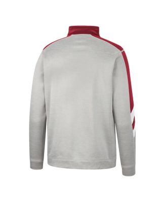 Men's Gray and Crimson Washington State Cougars Bushwood Fleece Quarter-Zip Jacket