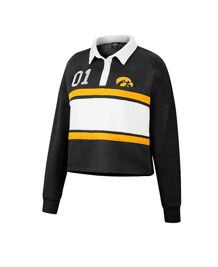 Colosseum Women's Black Iowa Hawkeyes I Love My Job Rugby Long Sleeve ...
