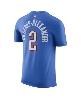Men's Shai Gilgeous-Alexander Blue Oklahoma City Thunder Icon 2022/23 Name and Number Performance T-shirt