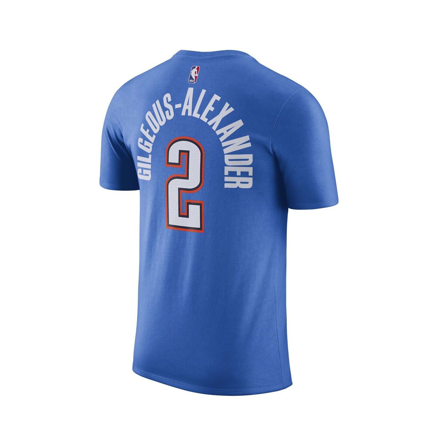 Мужская футболка Nike Shai Gilgeous-Alexander Blue Oklahoma City Thunder Icon 2022/23 Name and Number Performance — фото 2