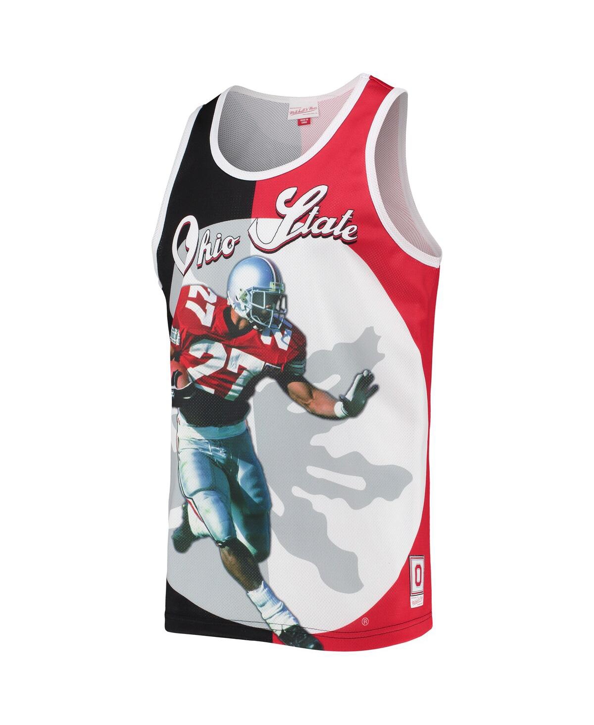 Mitchell & Ness Men's  Eddie George Black, Scarlet Ohio State Buckeyes Sublimated Player Tank Top In Black,scarlet