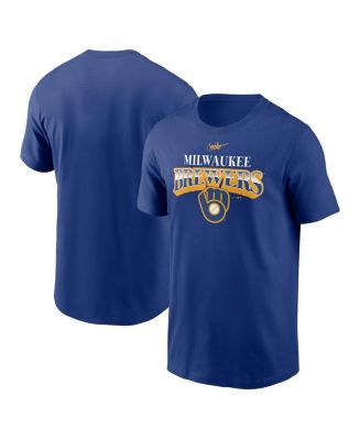 Men's Nike Royal Milwaukee Brewers Cooperstown Collection Logo T-Shirt