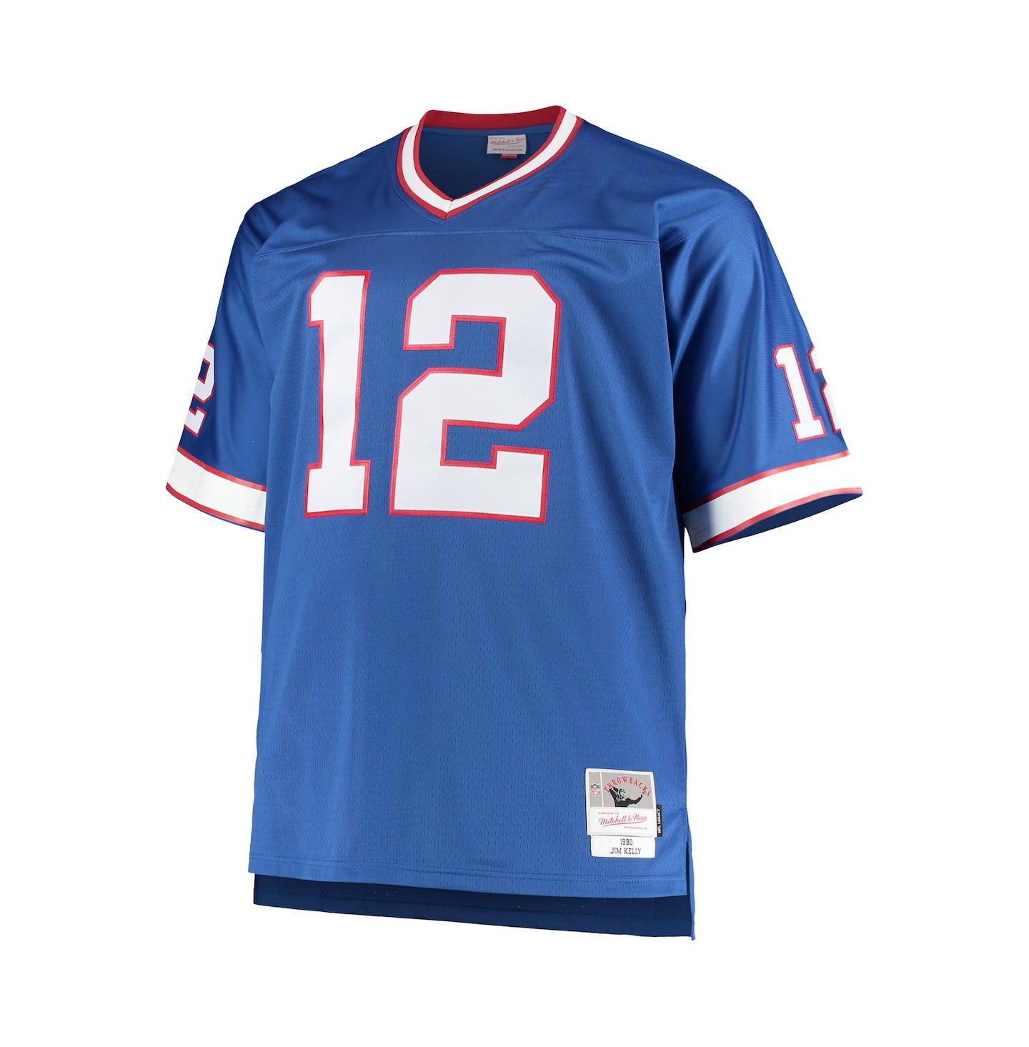 Мужской топ Mitchell & Ness Jim Kelly Royal Buffalo Bills Big and Tall 1990 Retired Player Replica Jersey — фото 3