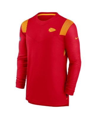 Men's Red Kansas City Chiefs Sideline Tonal Logo Performance Player Long Sleeve T-shirt