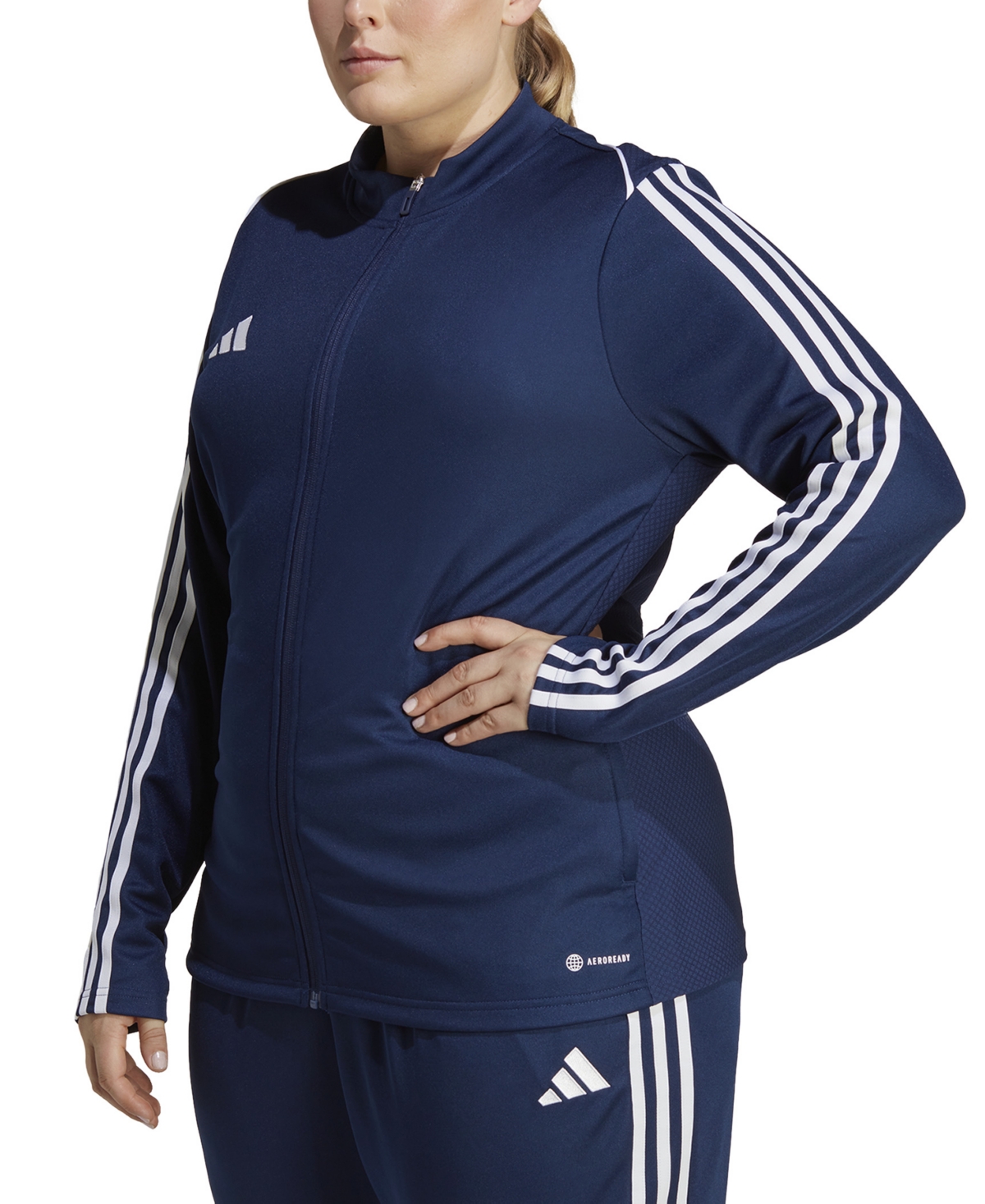 Shop Adidas Originals Plus Size Tiro 23 Zip-up Track Jacket In Team Navy Blue