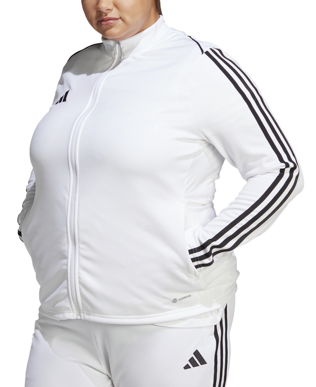 Shop Adidas Originals Plus Size Tiro 23 Zip-up Track Jacket In White