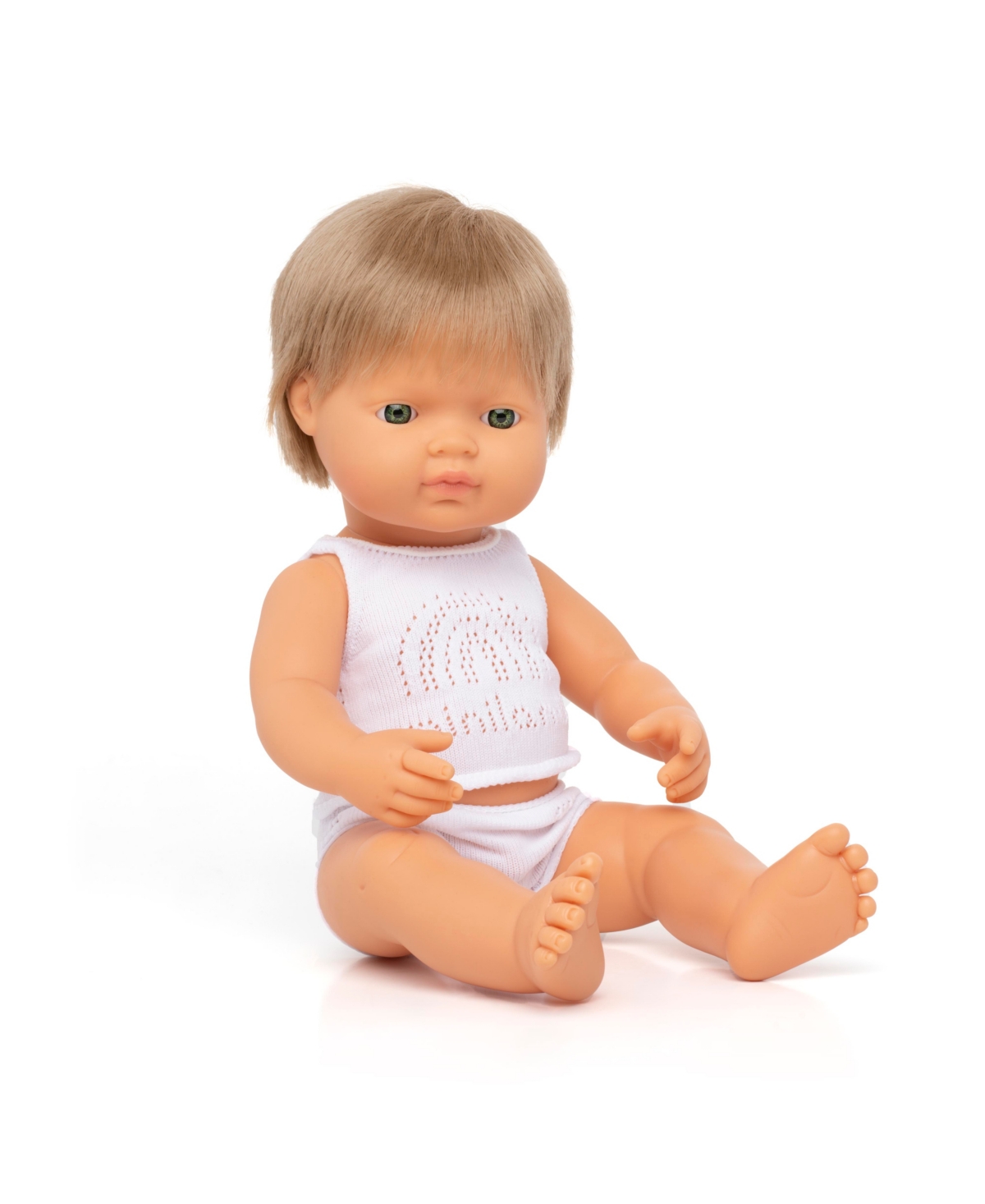 Miniland Kids' Baby Boy 15" Caucasian Dirty Blond Doll In Multicolor