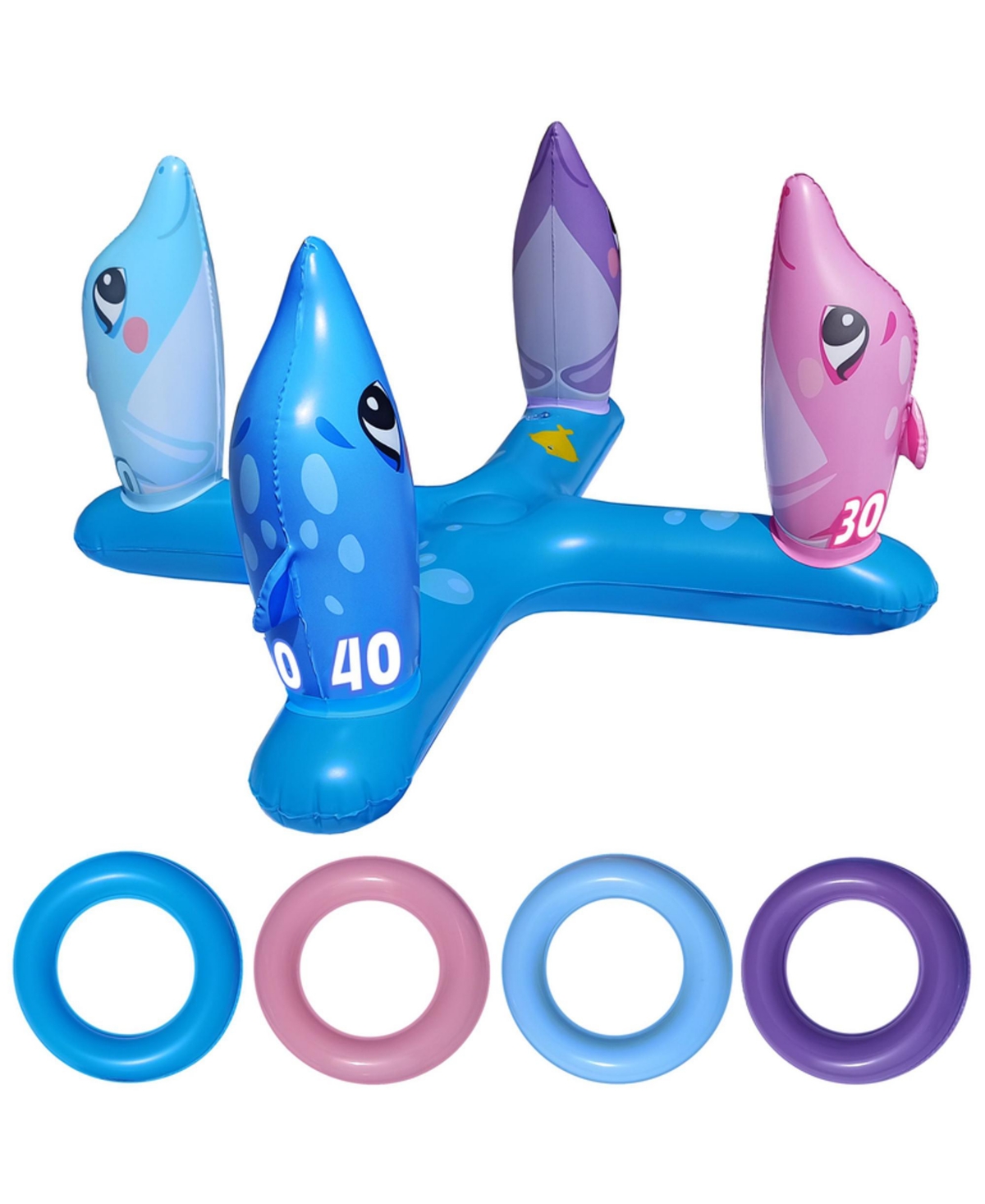 Shop Splash Buddies Inflatable Dolphin Ring Toss Game In Blue