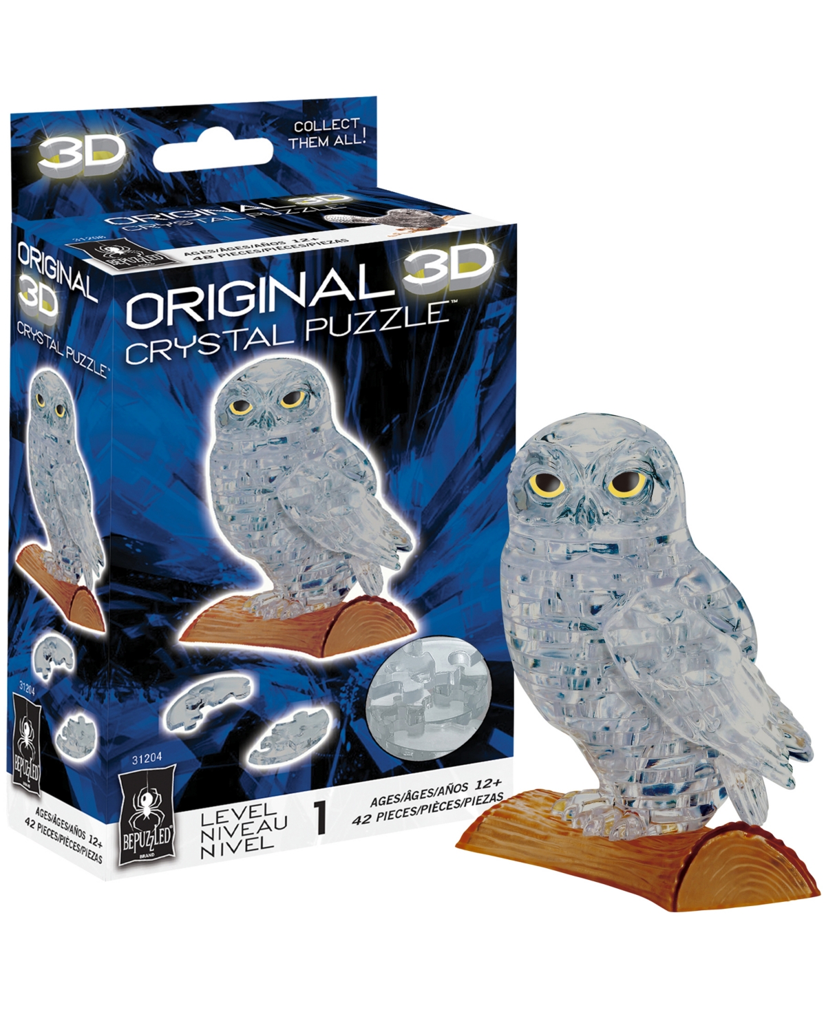 Shop Bepuzzled 3d Crystal Owl Puzzle Set, 42 Pieces In Multi Color