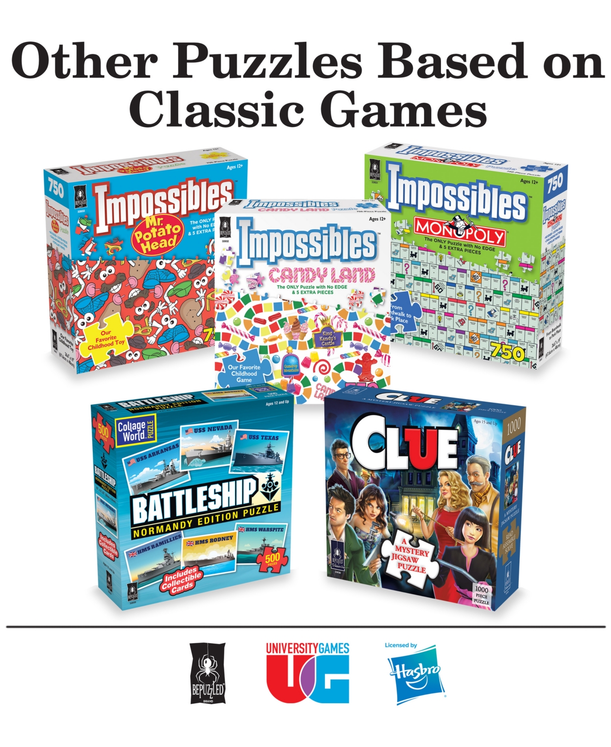 Shop Bepuzzled Hasbro Monopoly Impossible Puzzle Set, 750 Pieces In Multi Color