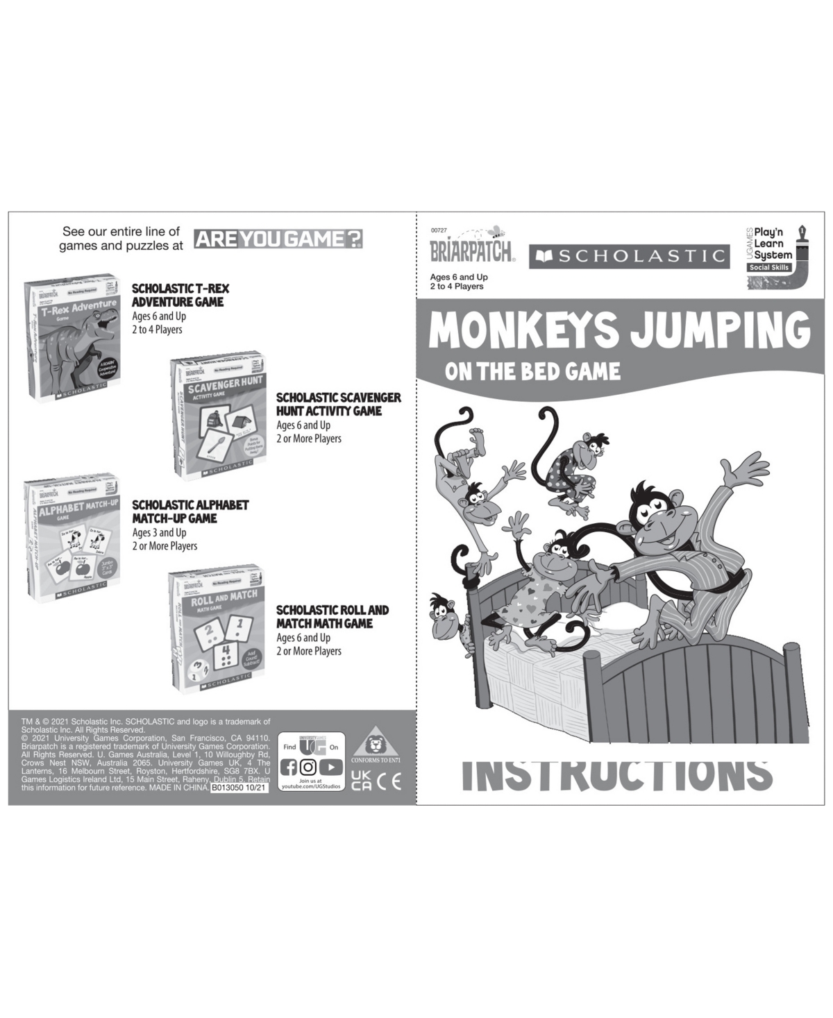 Shop Areyougame Briarpatch Scholastic Monkeys Jumping On The Bed Game In Multi Color