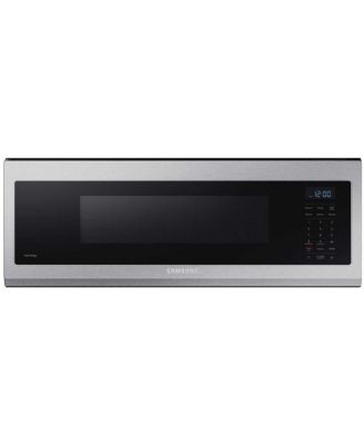 Samsung - 1.1 Cu. ft. Smart Slim Over-the-range Microwave with 400 CFM Hood Ventilation, Wi-Fi & Voice Control - Stainless Steel