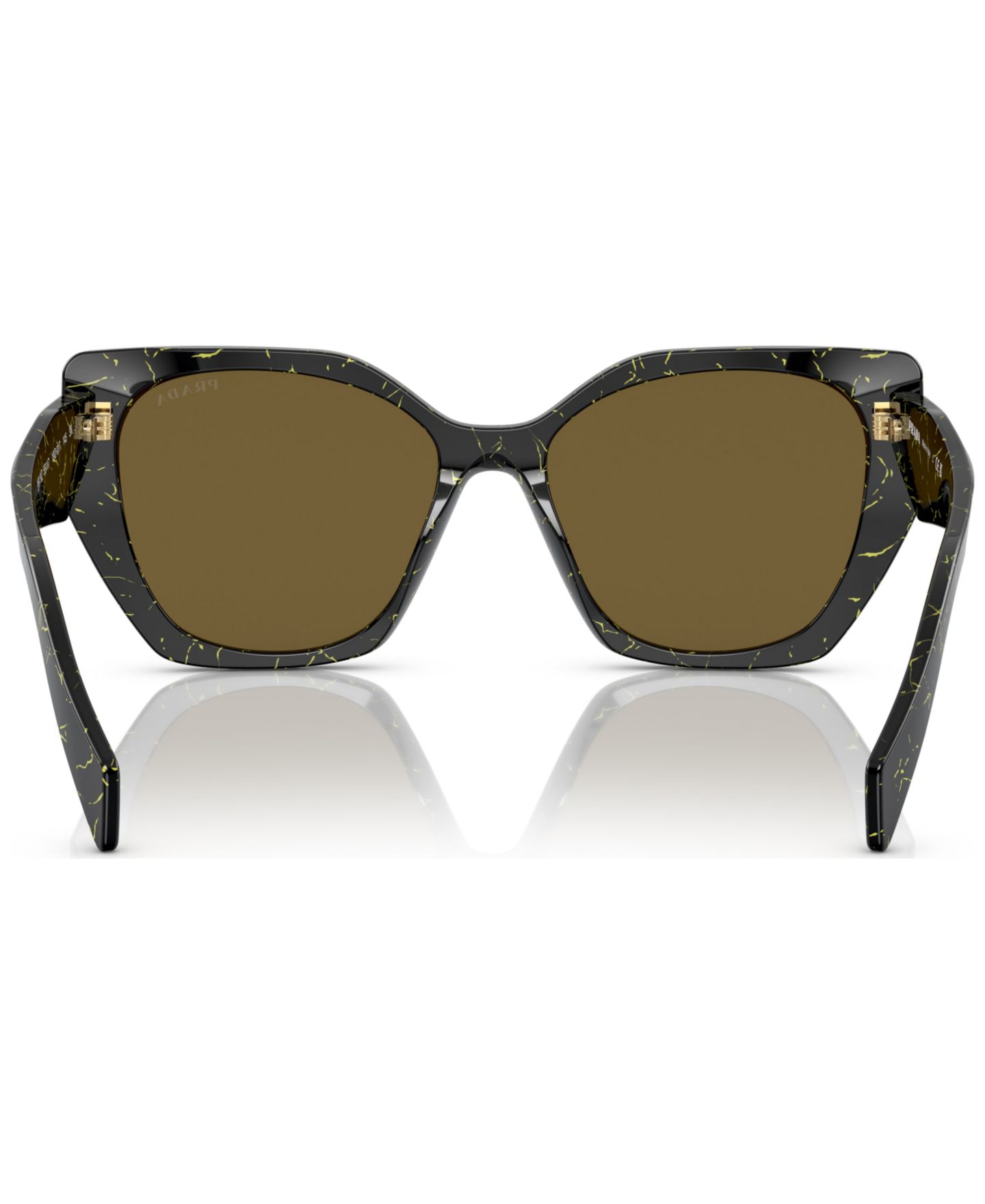 Женские солнцезащитные очки PRADA Symbole Round Sunglasses, PR 19ZS, цвет: Чёрный / Жёлтый — фото 5