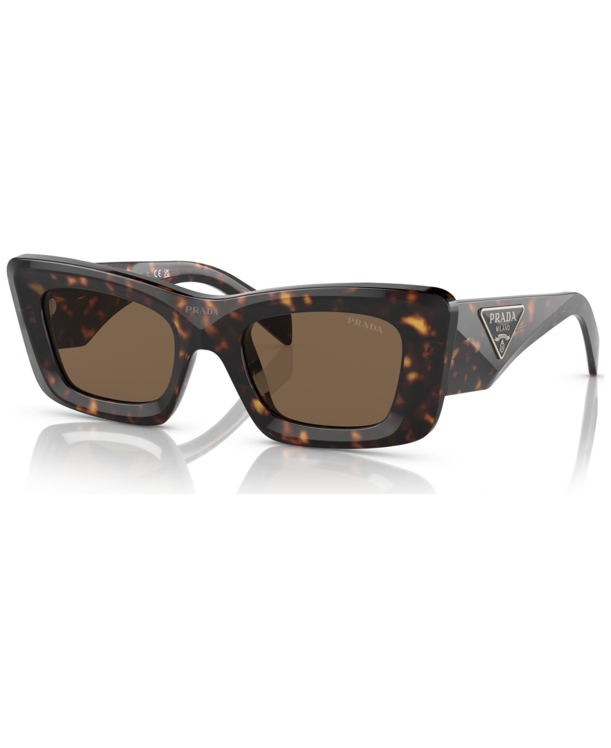 Prada Women's Low Bridge Fit Sunglasses, Pr 13zsf52-x In Tortoise
