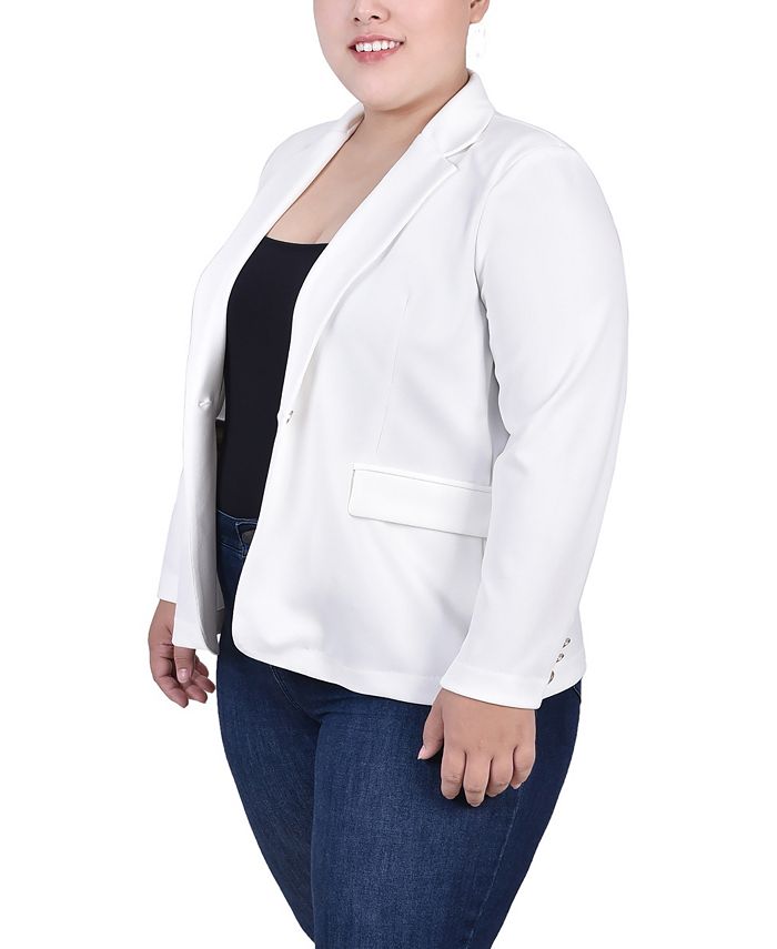 NY Collection Plus Size Long Sleeve Scuba Crepe Blazer Macy #39 s
