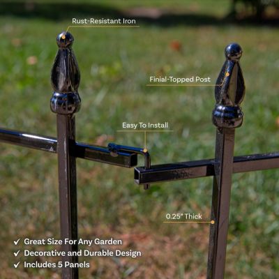 Outdoor Lawn and Garden Metal Roman Style Decorative Border Fence Panel Set