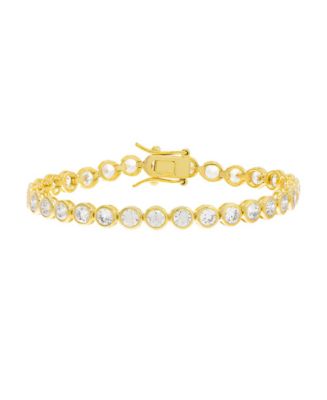 by Adina Eden Cubic Zirconia Bezel-set Tennis Bracelet in 14k Gold ...