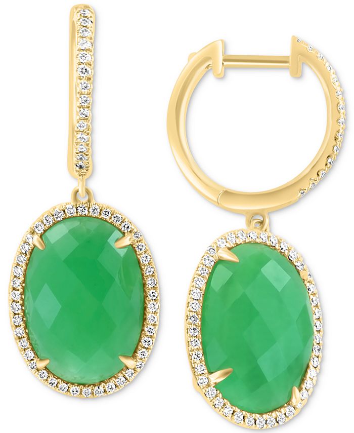 EFFY Collection EFFY Dyed Green Jade Diamond 1 3 ct. t.w