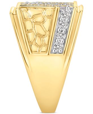 Men's Diamond Diagonal Row Nugget Ring (1 ct. t.w.) in 10k Gold