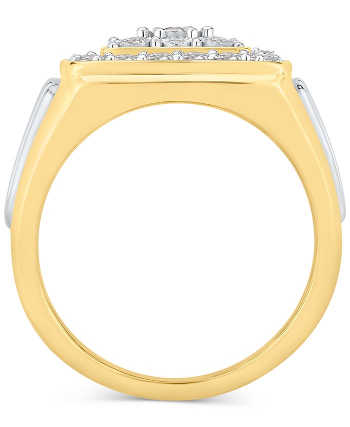 Macy's Men's Diamond Cluster Ring (1 ct. t.w.) in 10k Gold - Macy's