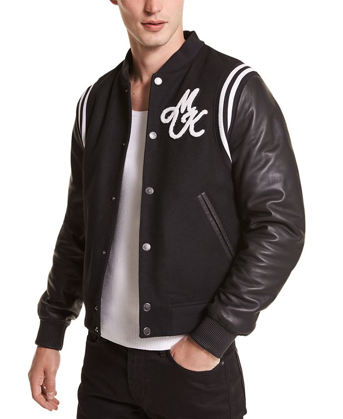 Michael Kors Men's Leather & Wool Varsity Baseball Jacket & Reviews - Coats  & Jackets - Men - Macy's