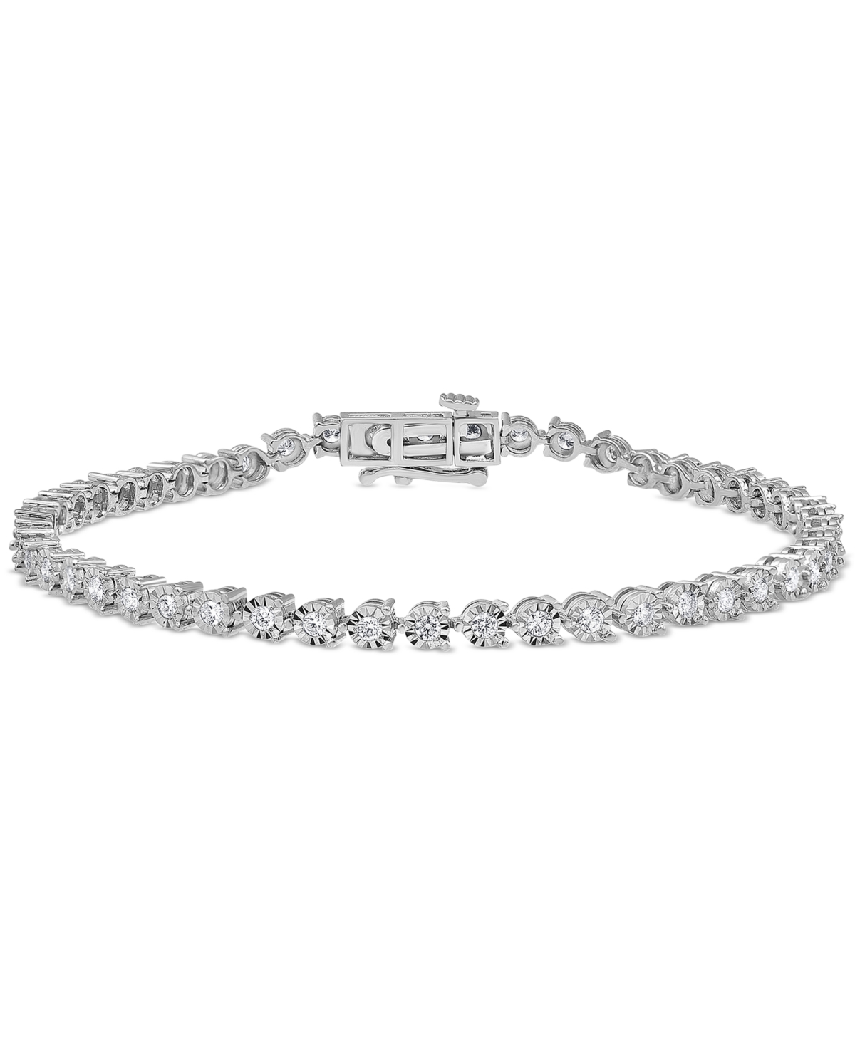Macy's Diamond Tennis Bracelet (1 Ct. T.w.) In 14k White Or Yellow Gold In White Gold