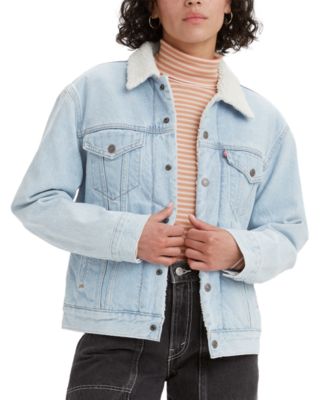 Levi's Women's Ex-Boyfriend Cotton Faux-Sherpa-Lined Trucker