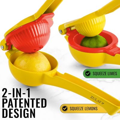 2-in-1 Metal Manual Lemon Squeezer – Sturdy Hand Juicer for Max Extraction