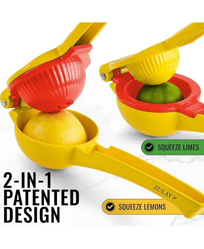 Zulay Kitchen 1 Piece Metal 2In1 Lemon Lime Squeezer Max Extraction