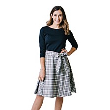 Womens' Long Sleeve Knit Fit and Flare Dress, Womens