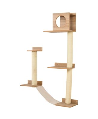Multiple Level Wall Mounted Cat Condo Interior Sleep & Lounge Area
