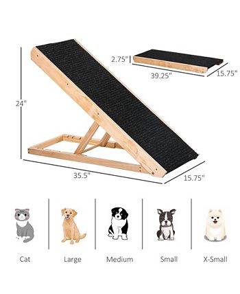 PawHut Pet Ramp Foldable Adjustable Bed Steps for Dogs & Cats - Macy's