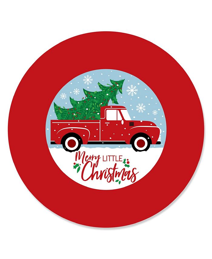 Big Dot of Happiness Merry Little Christmas Tree Red Truck Christmas
