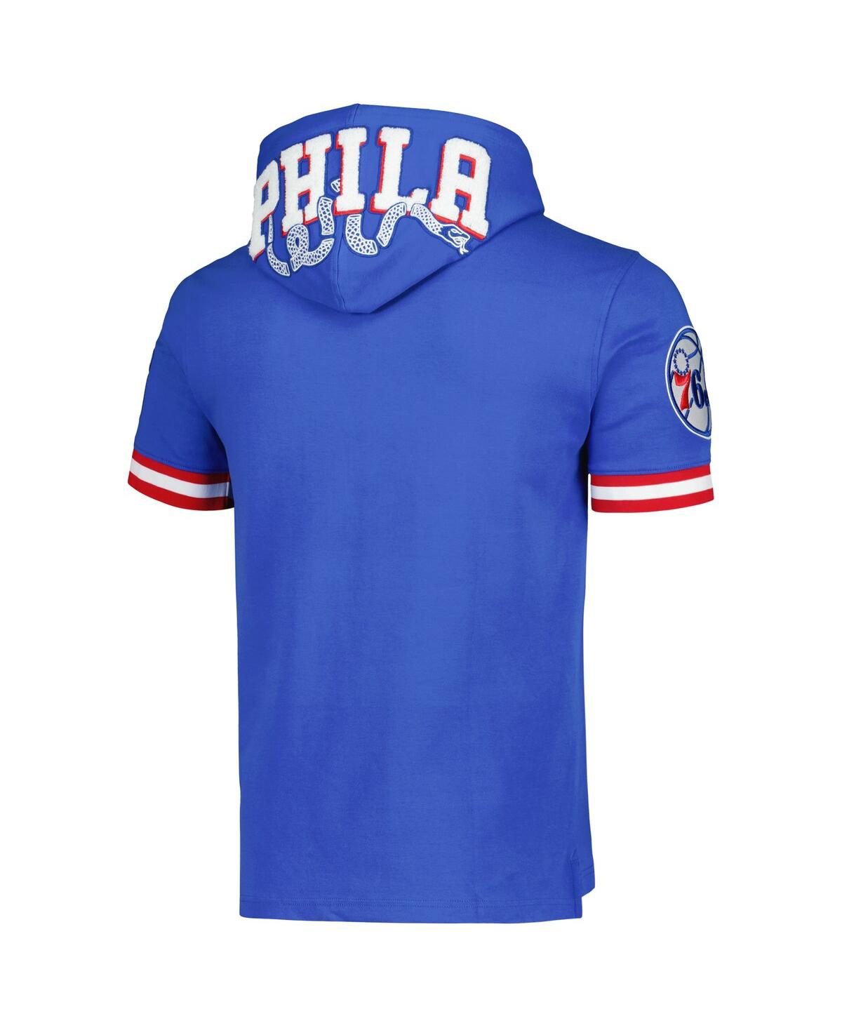 Shop Pro Standard Men's  Joel Embiid Royal Philadelphia 76ers Name And Number Short Sleeve Pullover Hoodie