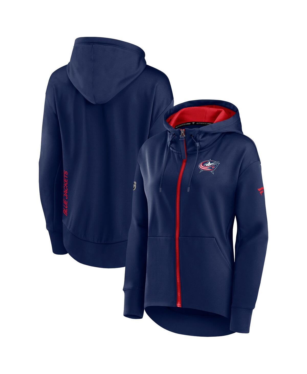 Fanatics Branded Navy Columbus Blue Jackets Authentic Pro Rink Full-zip Hoodie In Navy