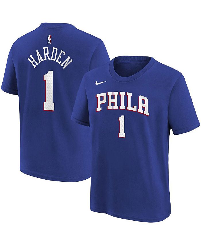 Nike Big Boys and Girls James Harden Royal Philadelphia 76ers Name and  Number Performance T-shirt - Macy's
