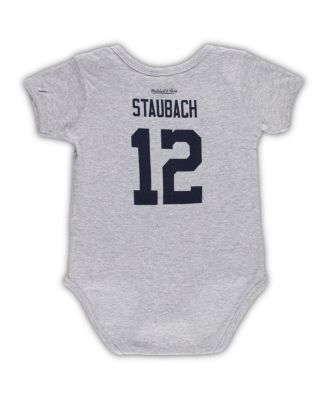 Infant Boys and Girls Roger Staubach Heathered Gray Dallas Cowboys Mainliner Retired Player Name and Number Bodysuit