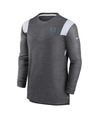 Men's Charcoal Indianapolis Colts Sideline Tonal Logo Performance Player Long Sleeve T-shirt