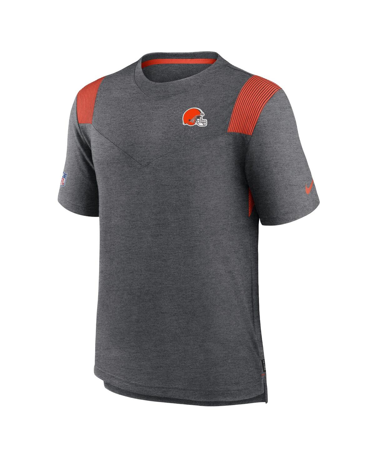 Men's NikeCleveland Browns Sideline Tonal Logo Performance Player T-shirt - Heather Charcoal