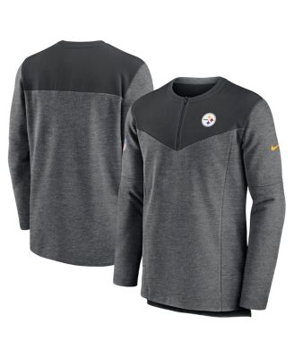 Men's Charcoal Pittsburgh Steelers Sideline Lockup Performance Quarter-zip Jacket