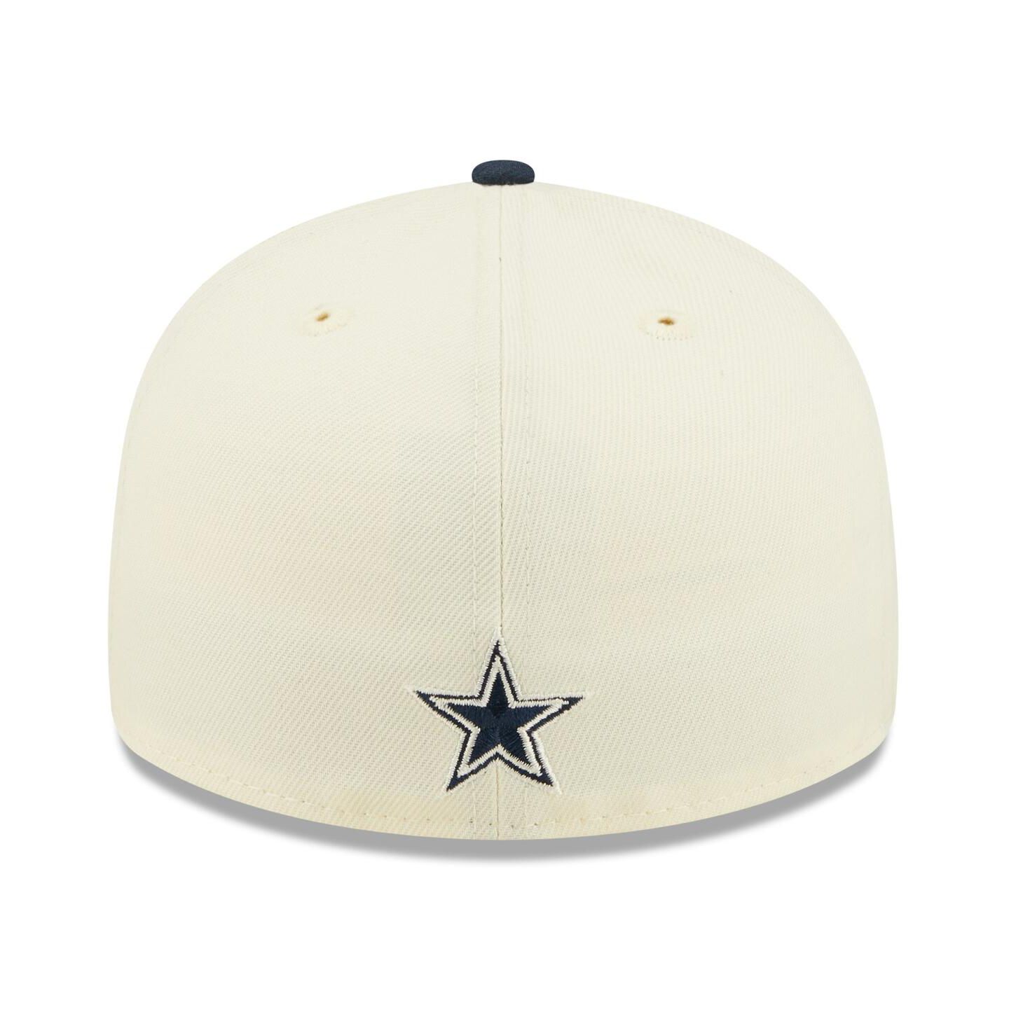 Мужская кепка New Era Cream, Navy Dallas Cowboys 2022 Sideline Low Profile 59FIFTY Fitted Hat — фото 6