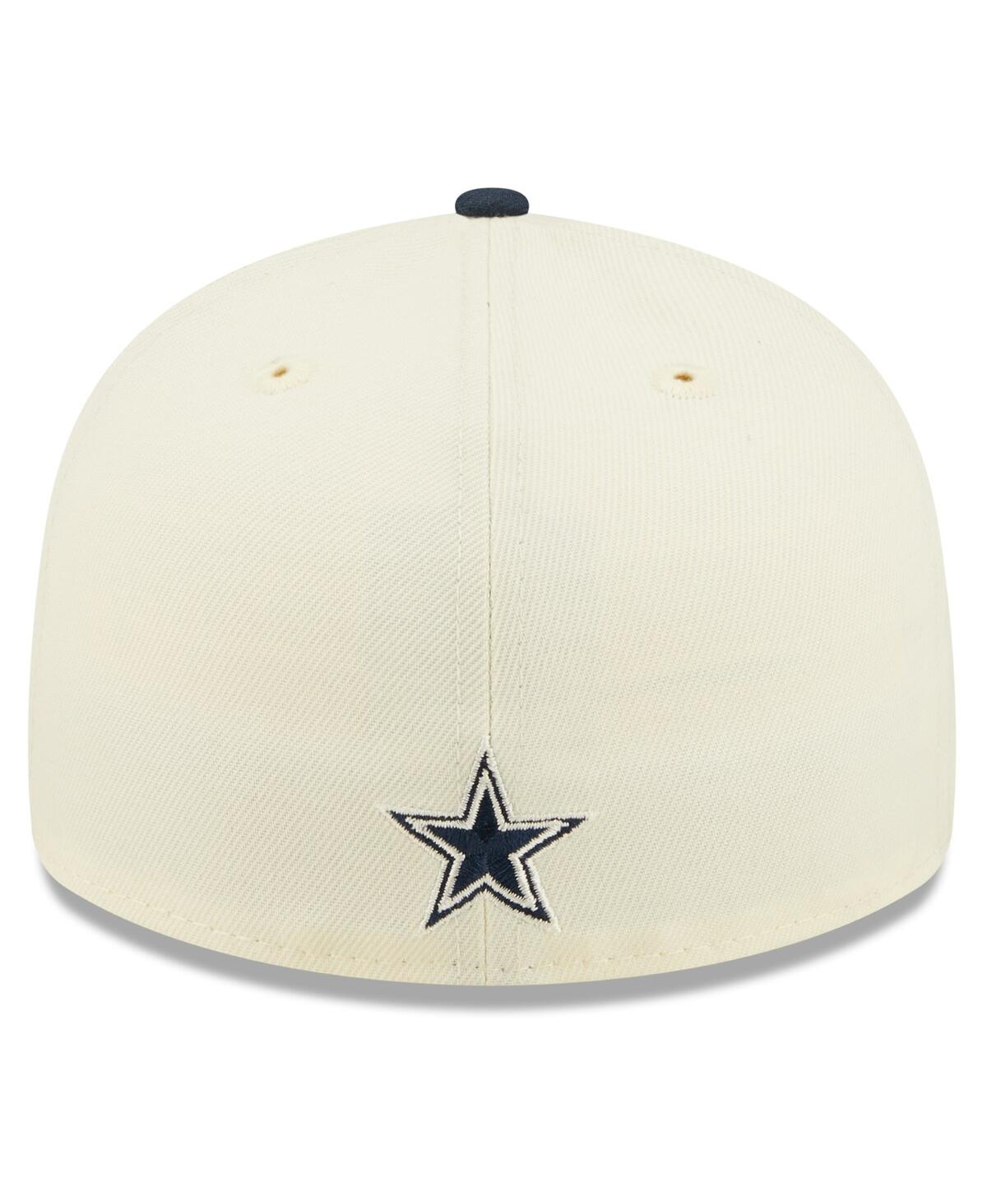 New Era Men's  Cream, Navy Dallas Cowboys 2022 Sideline Low Profile 59fifty Fitted Hat In Cream,navy