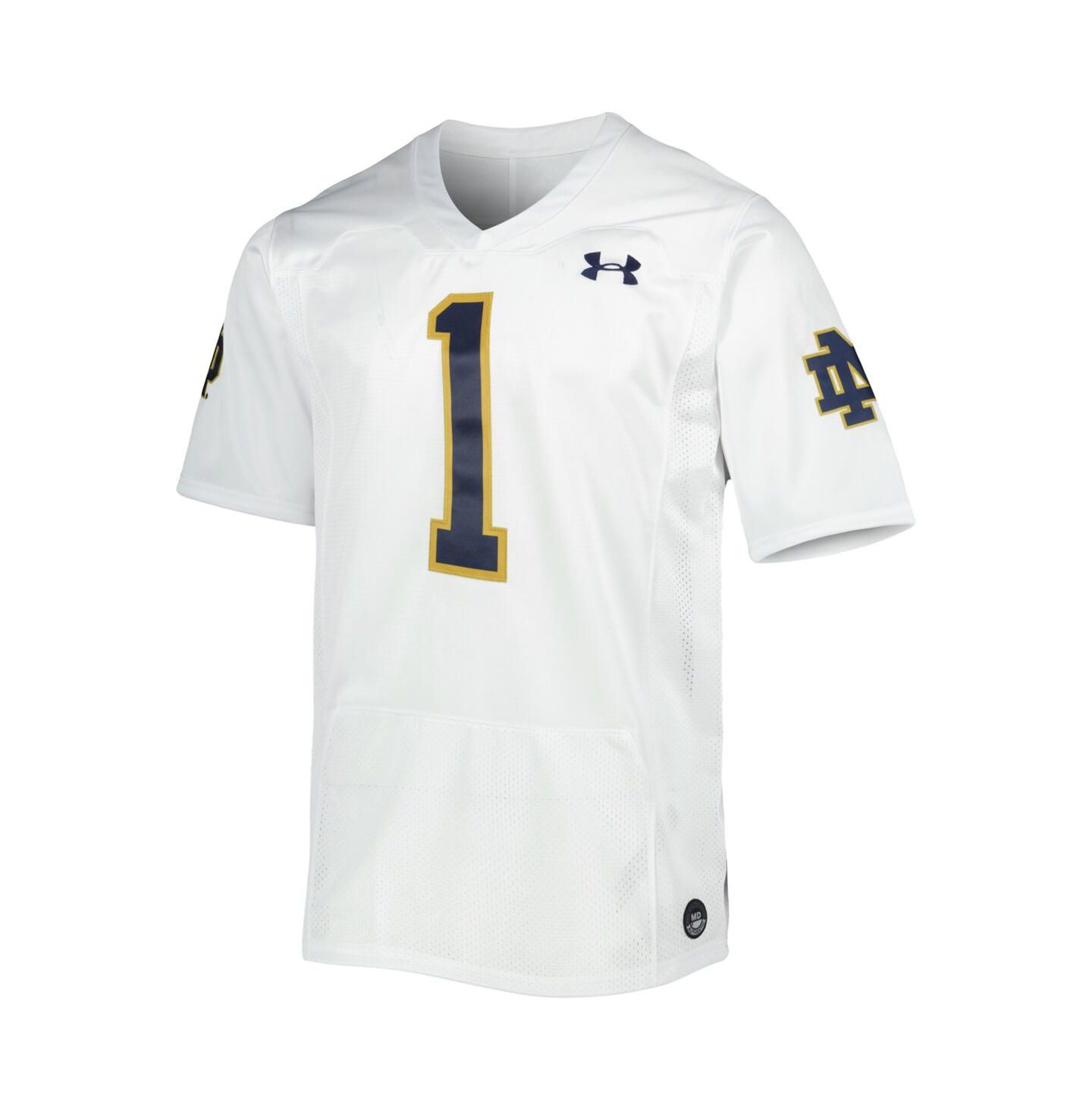 Мужской топ Under Armour #1 White Notre Dame Fighting Irish Premier Limited Jersey — фото 3