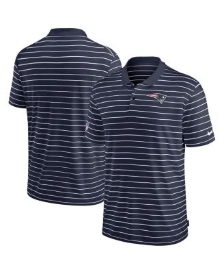 Men s Navy New England Patriots Sideline Lock Up Victory Performance Polo Shirt