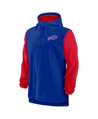 Men's Royal, Red Buffalo Bills Sideline Player Quarter-zip Hoodie