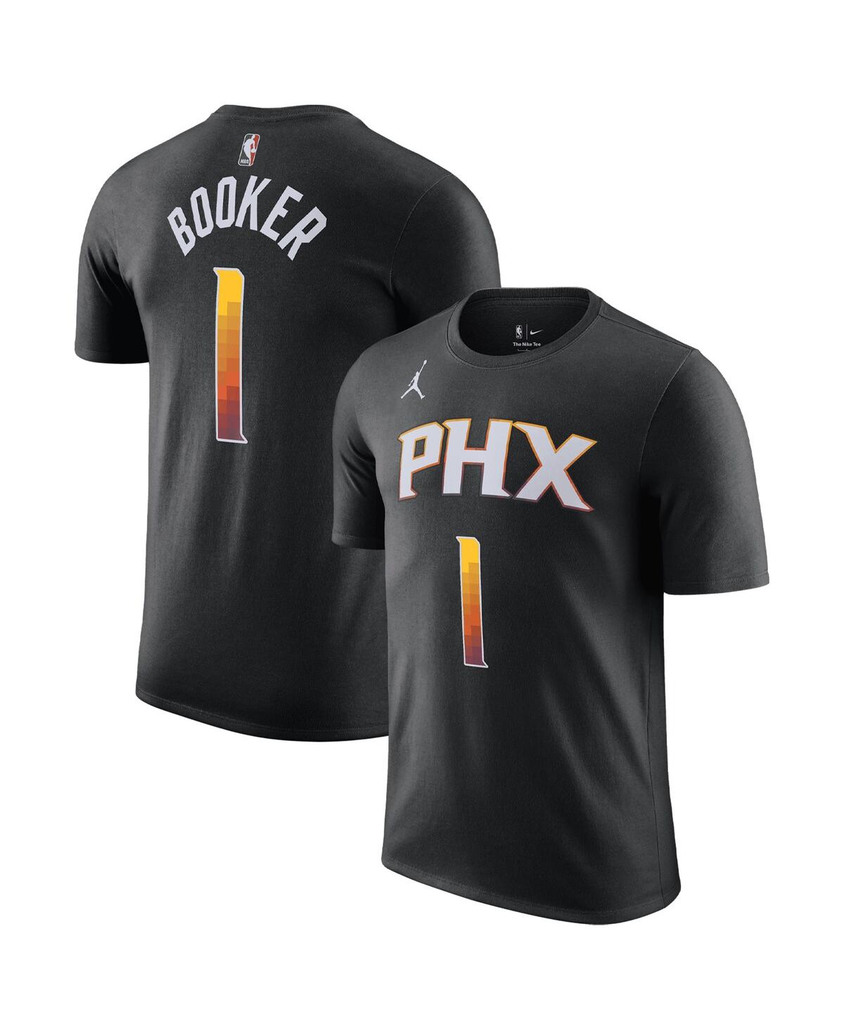 Shop Jordan Men's  Devin Booker Black Phoenix Suns 2022/23 Statement Edition Name And Number T-shirt