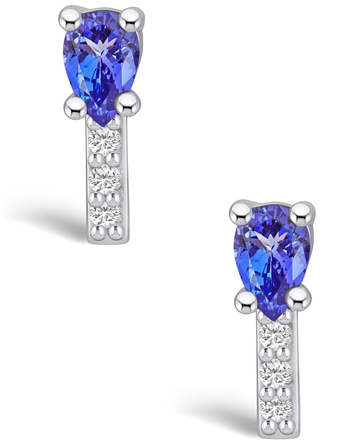 Macy's Tanzanite (3/4 Ct. t.w.) and Diamond (1/8 Ct. t.w.) Stud Earrings