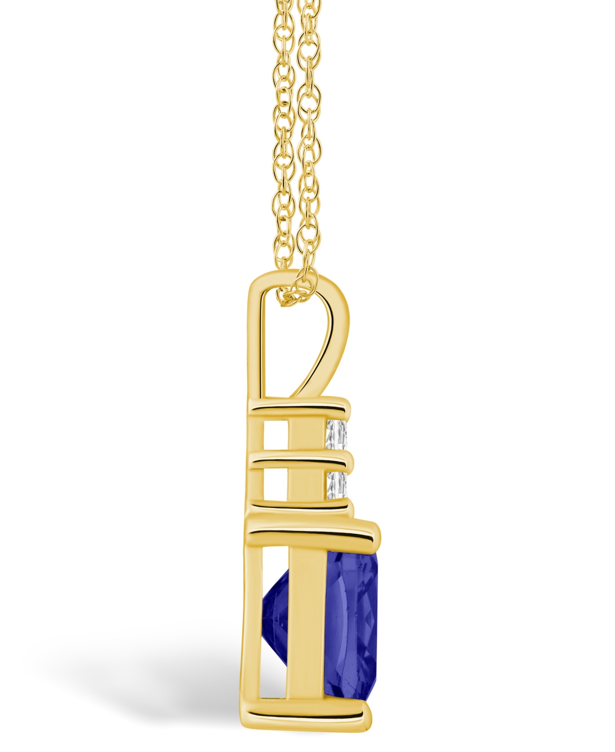 Macy's Tanzanite (2-1/3 Ct. t.w.) and Diamond (1/10 Ct. t.w.) Pendant Necklace