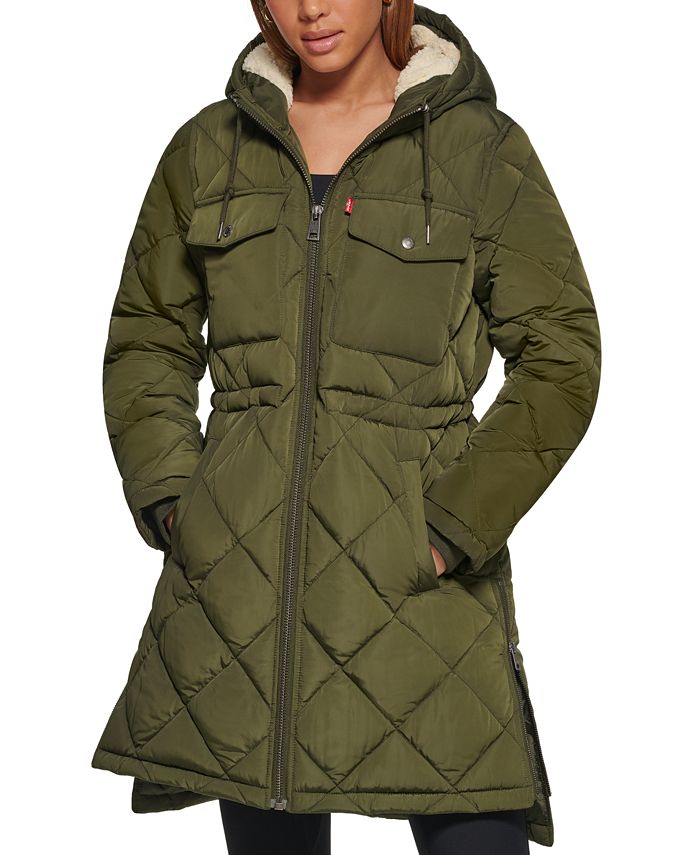 Top 79+ imagen levi’s hooded anorak puffer coat