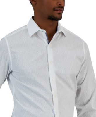 Men's Slim-Fit Vine Print Dress Shirt